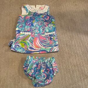 Lilly Pulitzer EUC baby shift dress sz 12-18 mos multi color